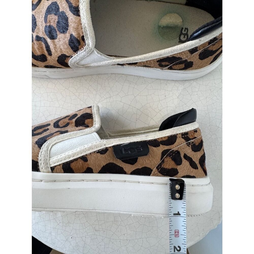 UGG ALAMEDA Spotty Leopard Print Slip-On Sneakers Tan Brown Calf Hair Size 8 EUC - Picture 7 of 12